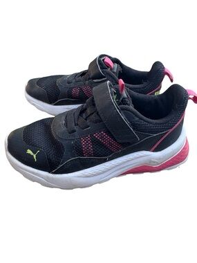 Puma Kids Black and Pink Athletic Sneakers - size 12